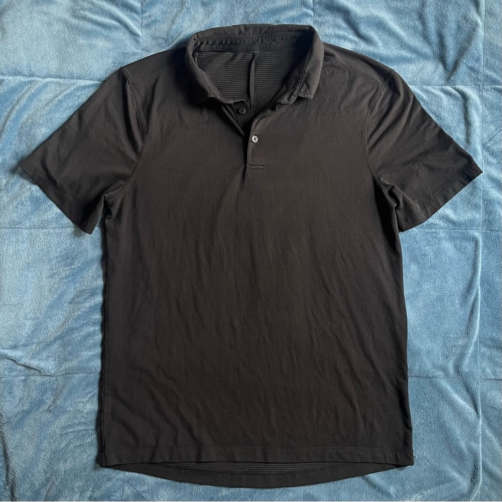 Men's Lululemon Black Polo Shirt M EUC